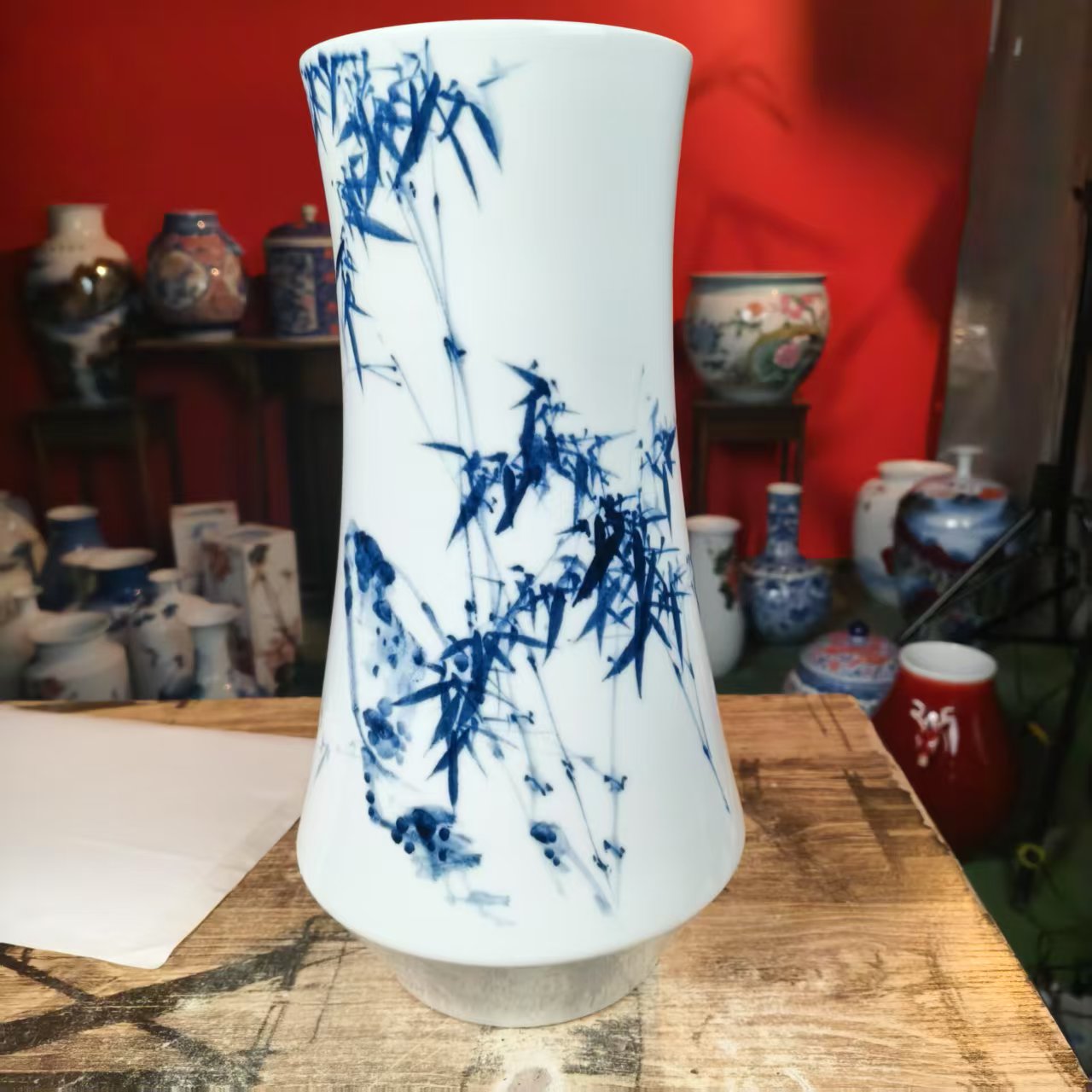 279 景德镇陶瓷花瓶手工手绘陶瓷插花瓶