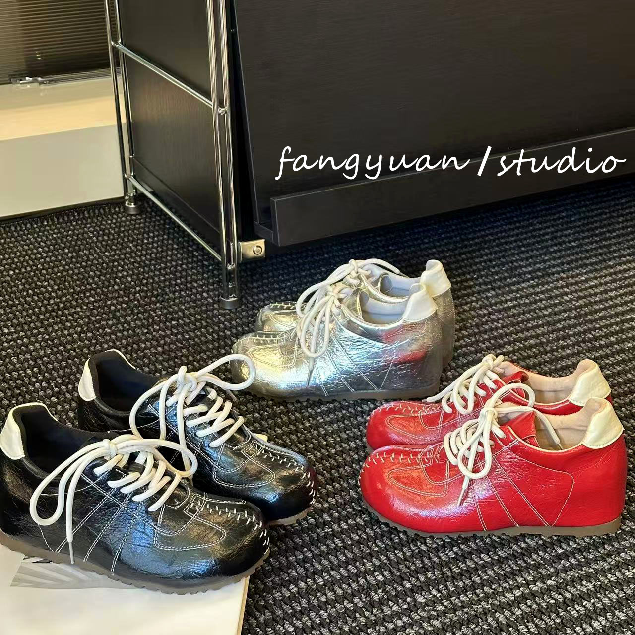小众设计大头内增高系带增高德训鞋时尚休闲鞋运动鞋低帮运动鞋
