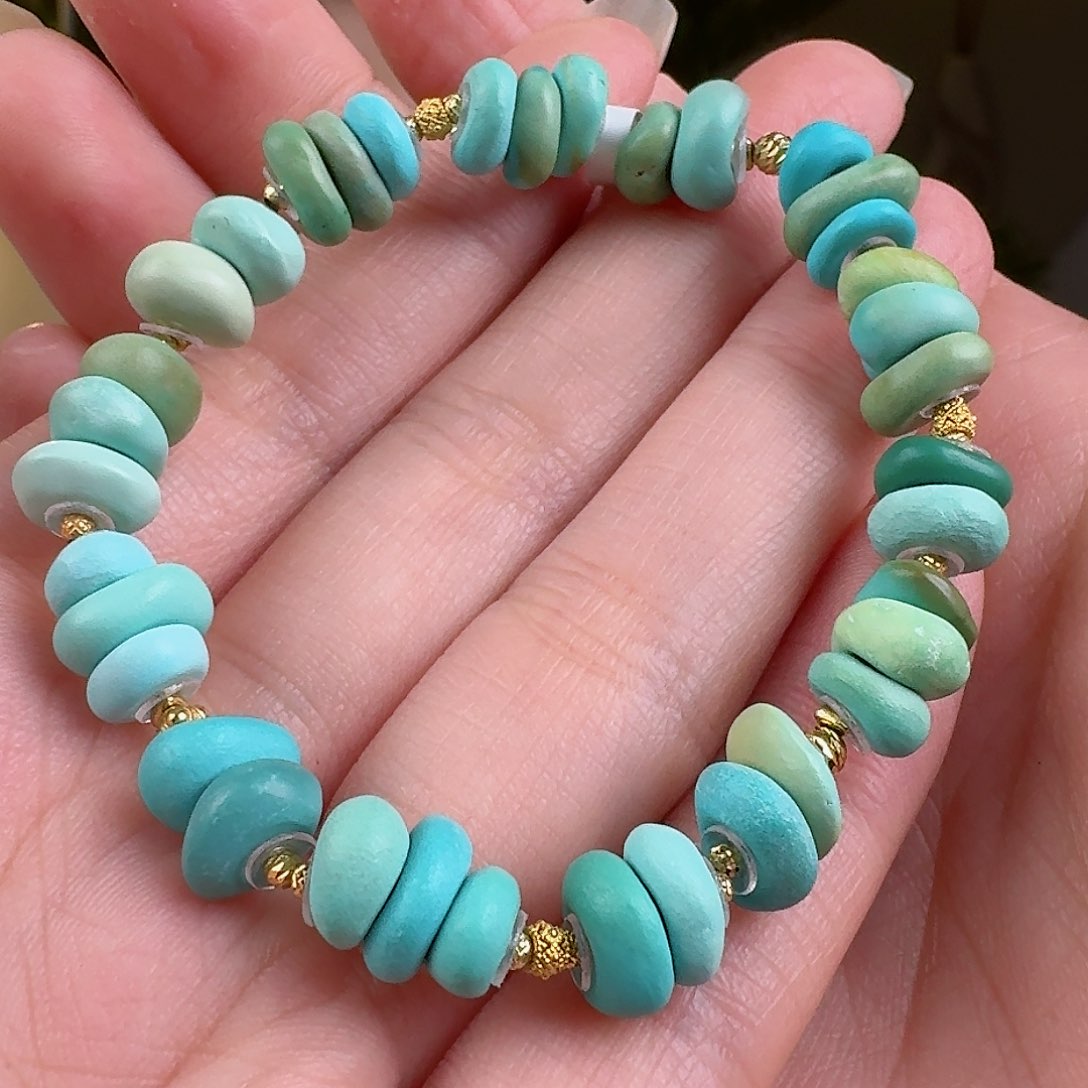 绿松石珠宝奇石18K金镶嵌