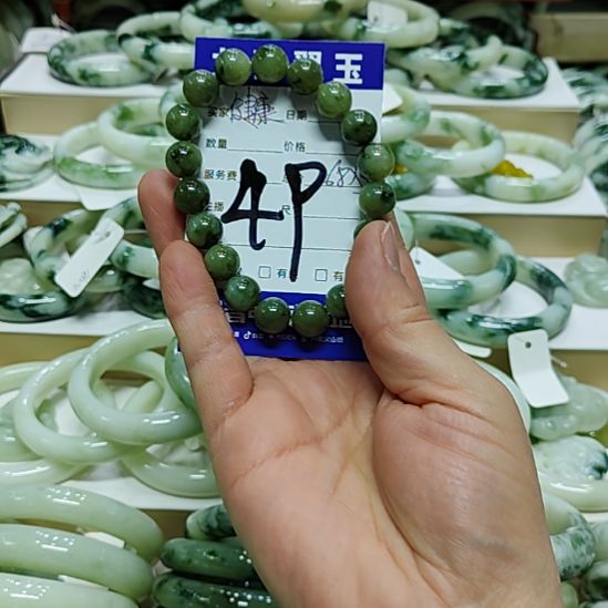 健***乐透闪石-蛇纹石玉未镶嵌手链