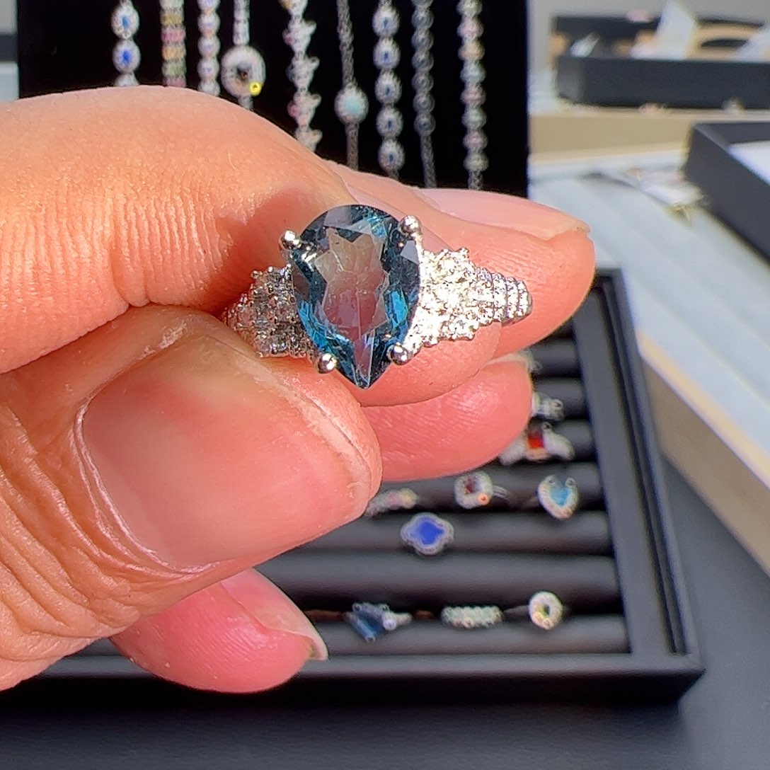 水晶戒指银S925镶嵌1121