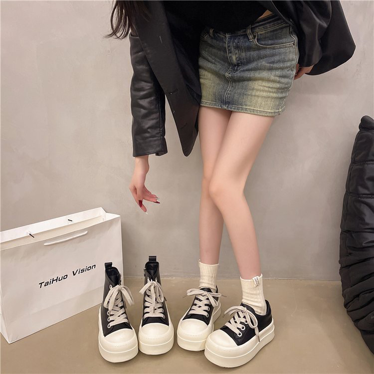 【拾忆】耶鲁少女~可爱大圆头厚底运动休闲鞋板鞋女小白鞋面包鞋ins