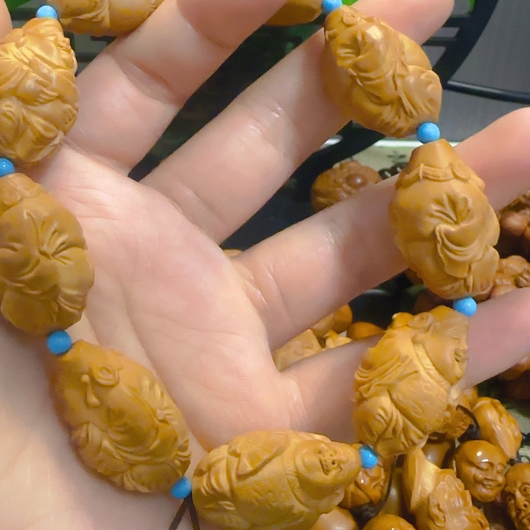 橄榄核手串/手链橄榄盒八宝大财神手串19