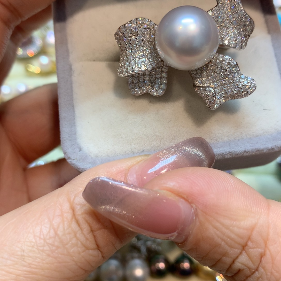 海水珍珠戒指银S925镶嵌