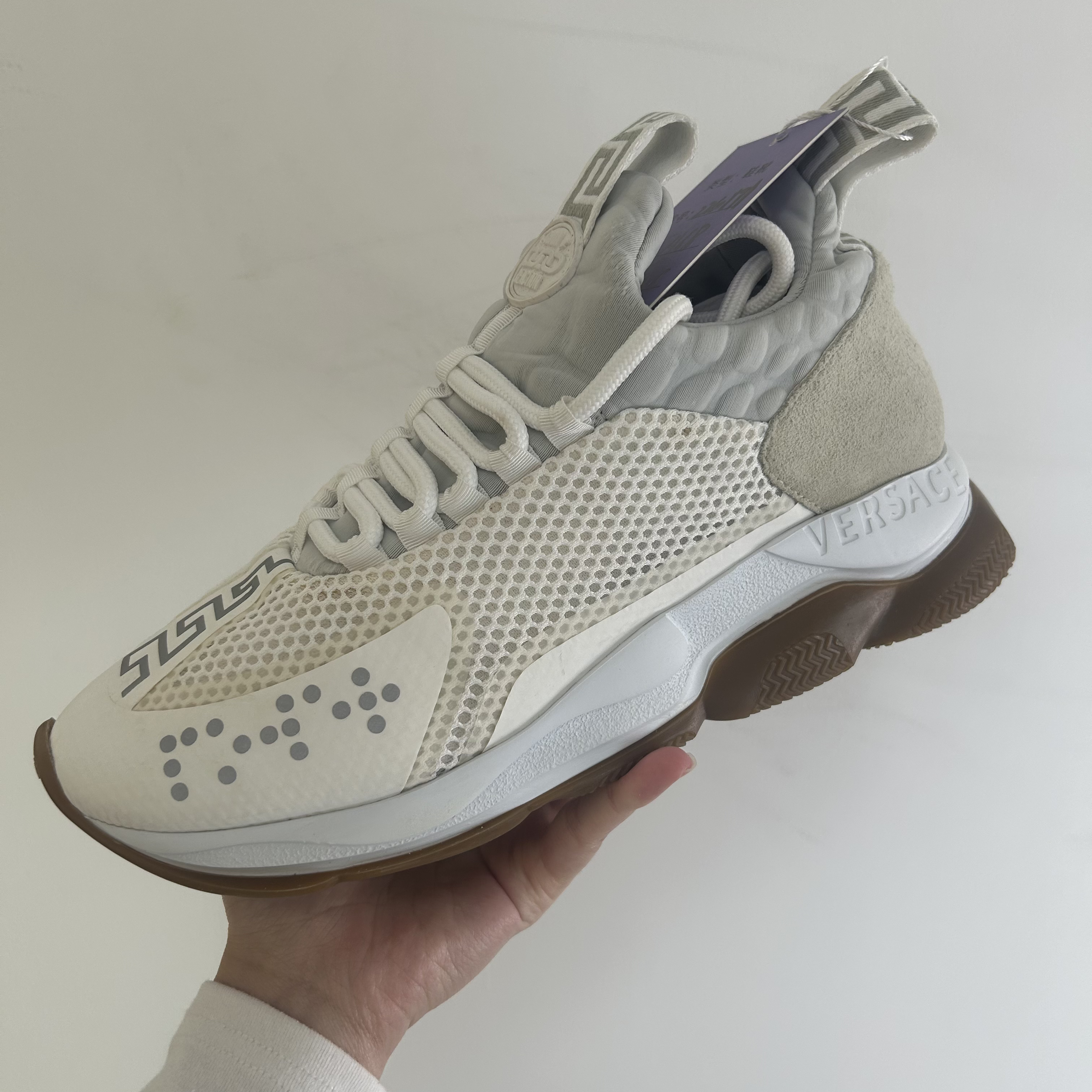 95新 VERSACE/范思哲 软底透气网面轻便运动跑步鞋40.5码