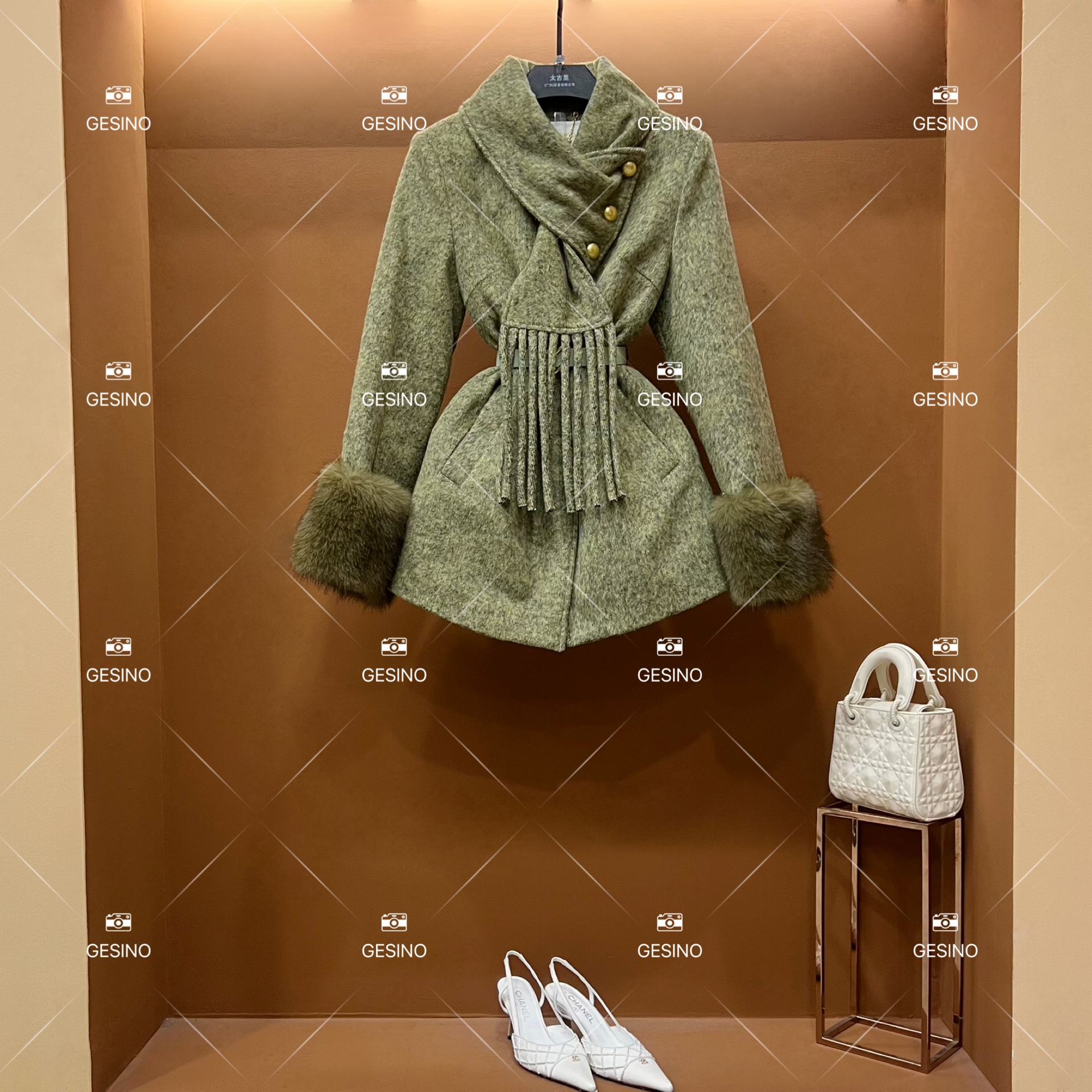 【丽】秋冬气质小香风时尚设计师中长款外套 QD-2025266