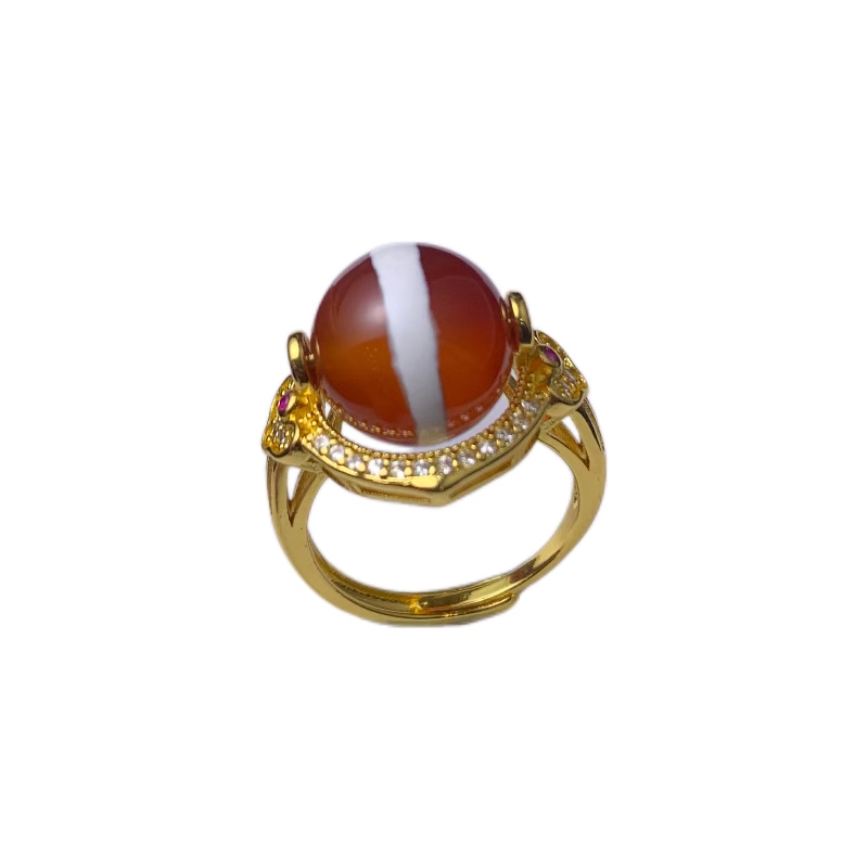 红肉一线药师玛瑙戒指A28-467赠礼盒(多样性发其一)