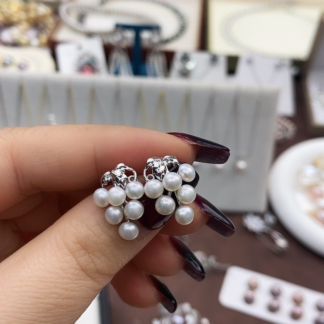 耳饰合金淡水珍珠