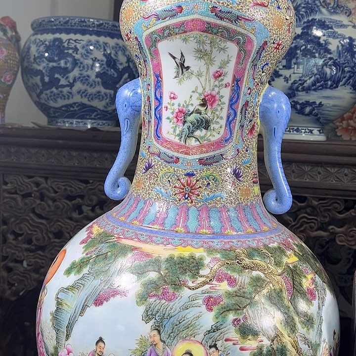 仿古手绘陶瓷摆件