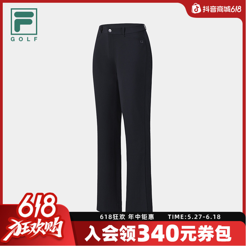 FILA女士新款高尔夫高腰显瘦直筒垂感职业西装针织裤A11W625601F