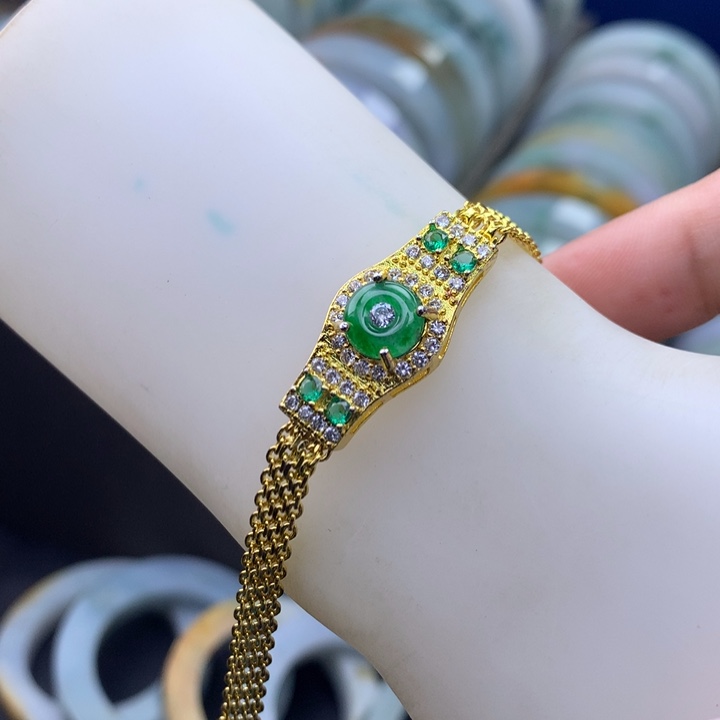 翡翠未镶嵌挂件手链