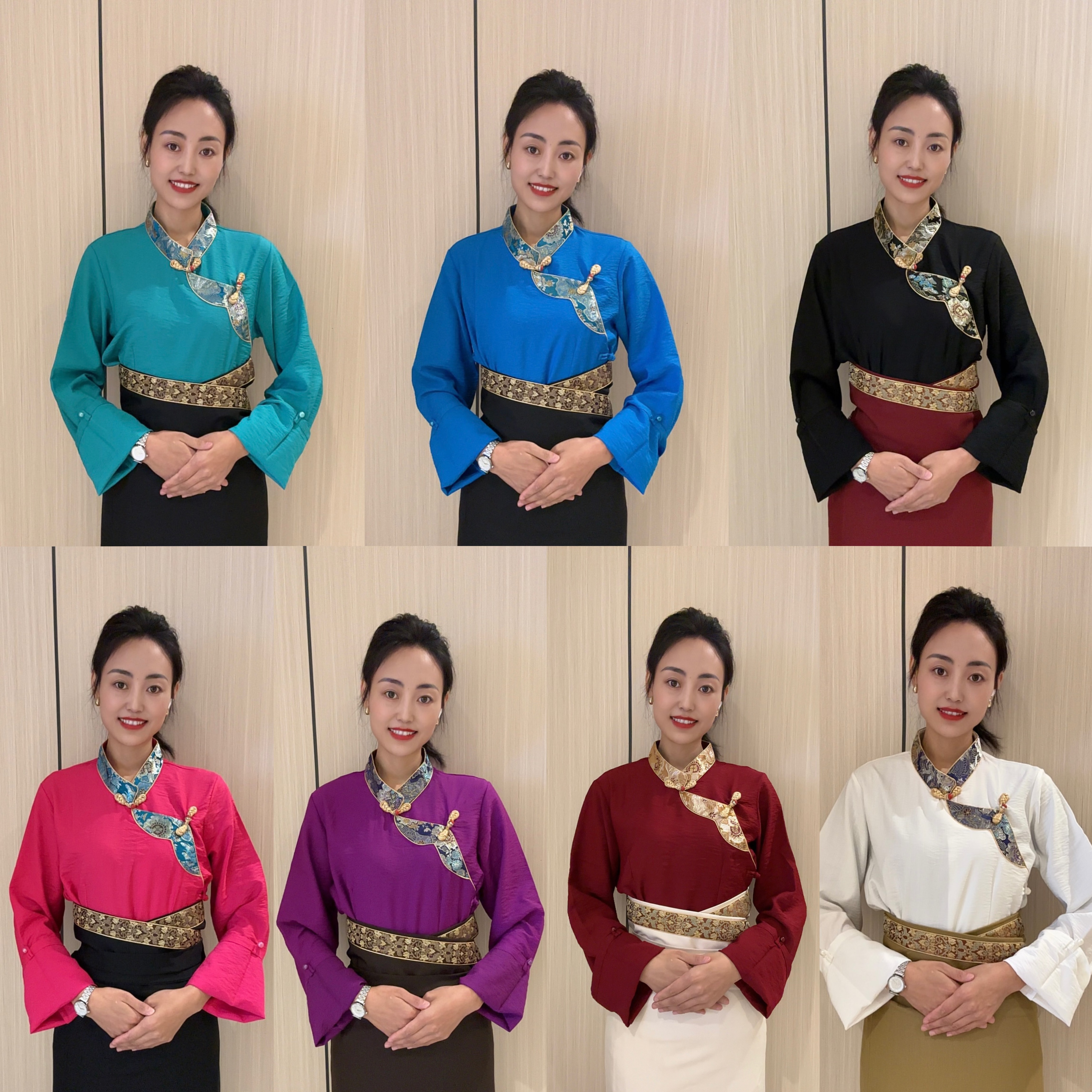 {阿佳金金}  珊瑚扣！ 宽边藏式衬衣！