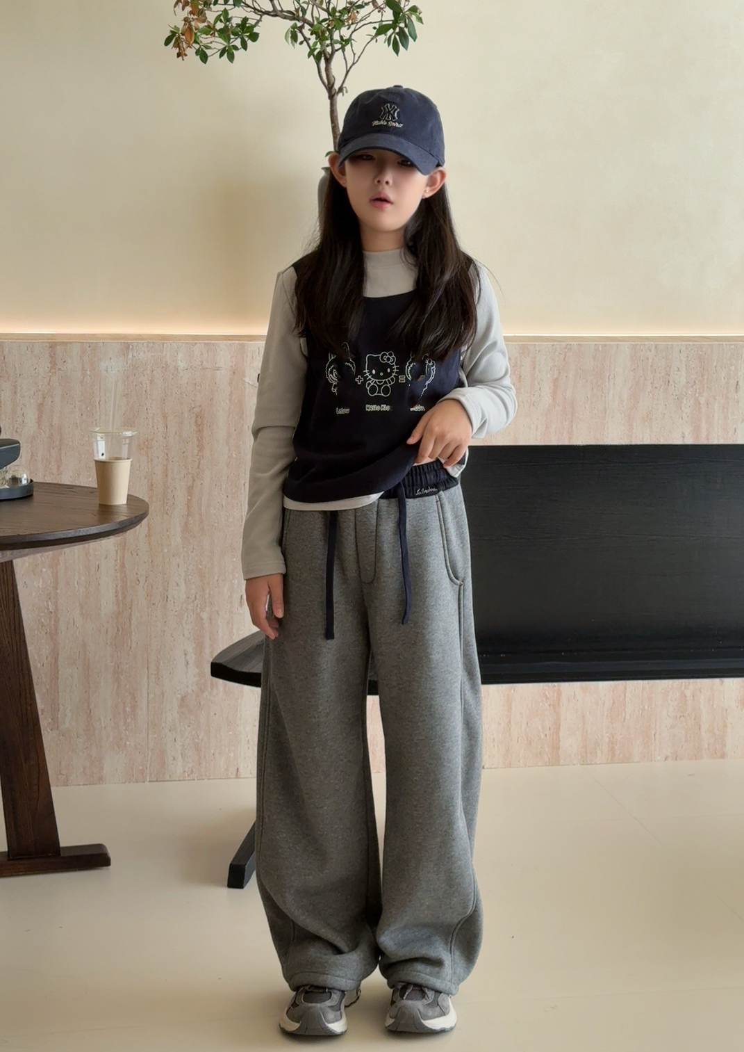 泡妈童装  【撞色字母卫裤】冬季加绒儿童运动男童女童卫裤25273