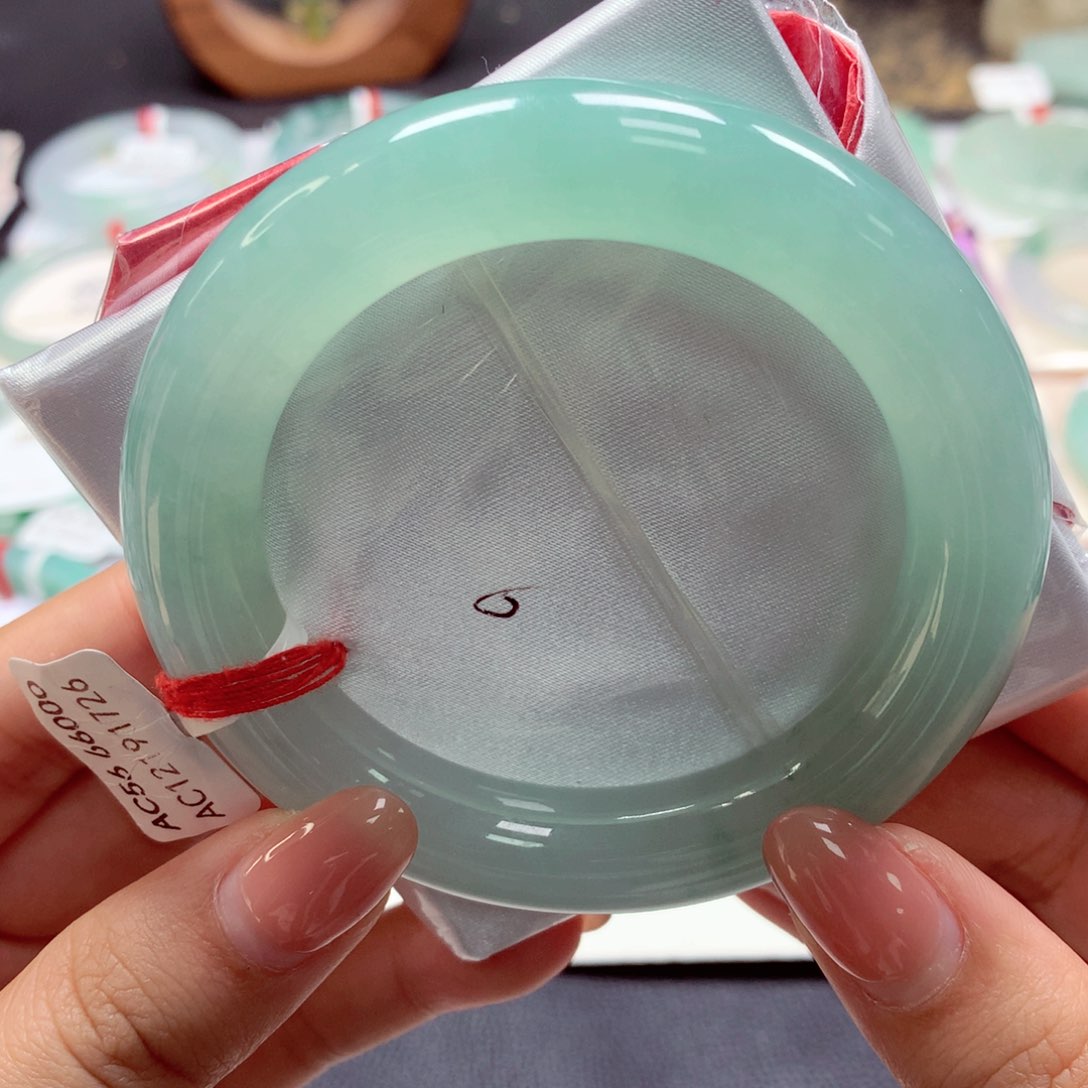 翡翠手镯未镶嵌56胖圆（26）15号