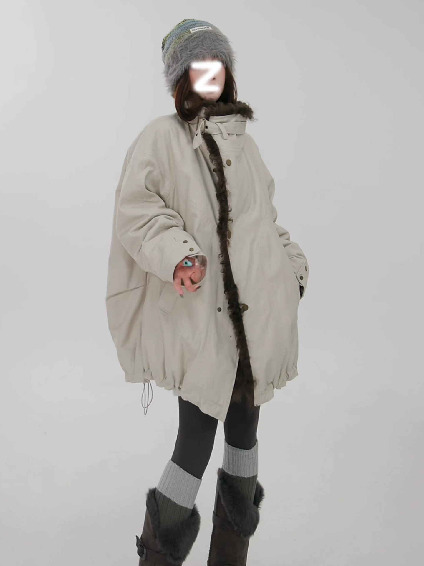 高品质2025新款冬季大毛领派克服短款小个子工装夹克棉服棉衣外套