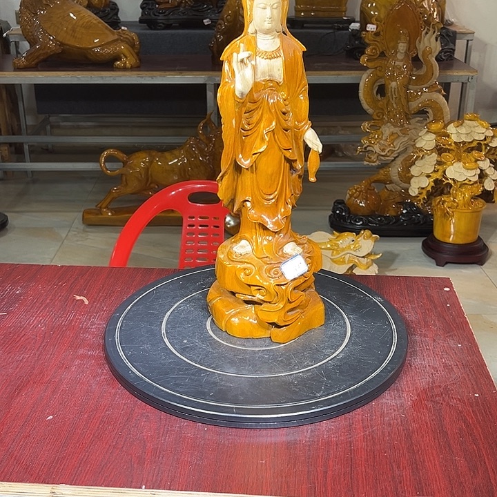 石***玩金丝楠木观音小摆件