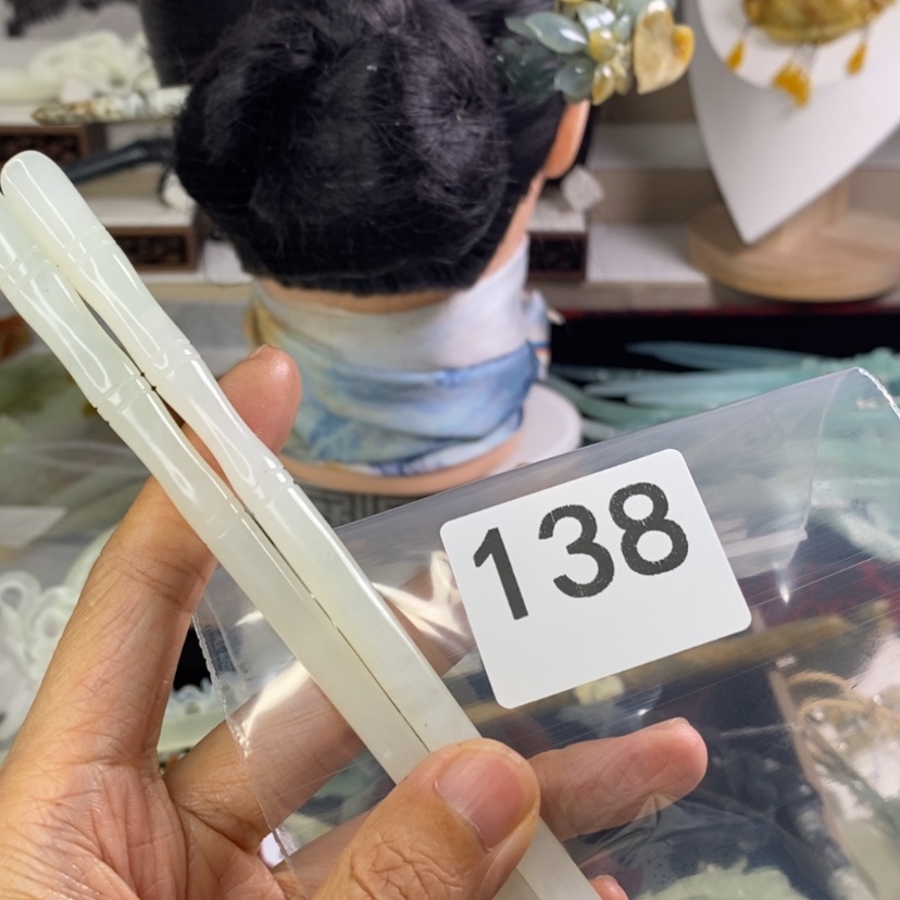 【闪购商品】岫玉发饰未镶嵌竹*外