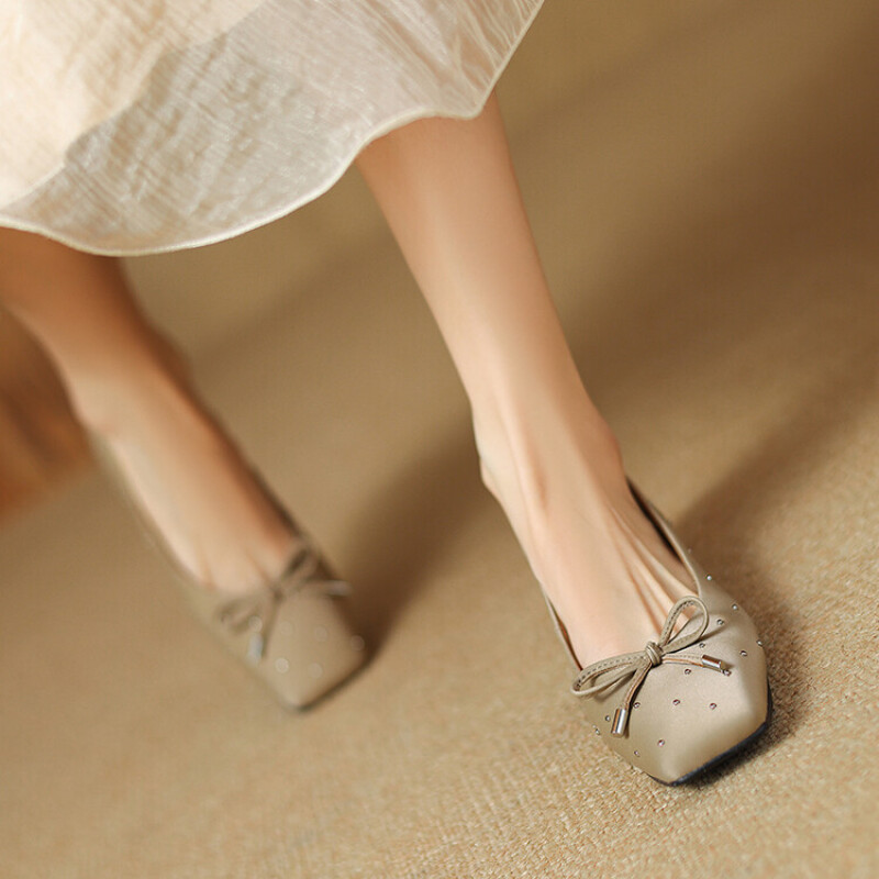 【工厂断码福利现货】真皮方头单鞋5185