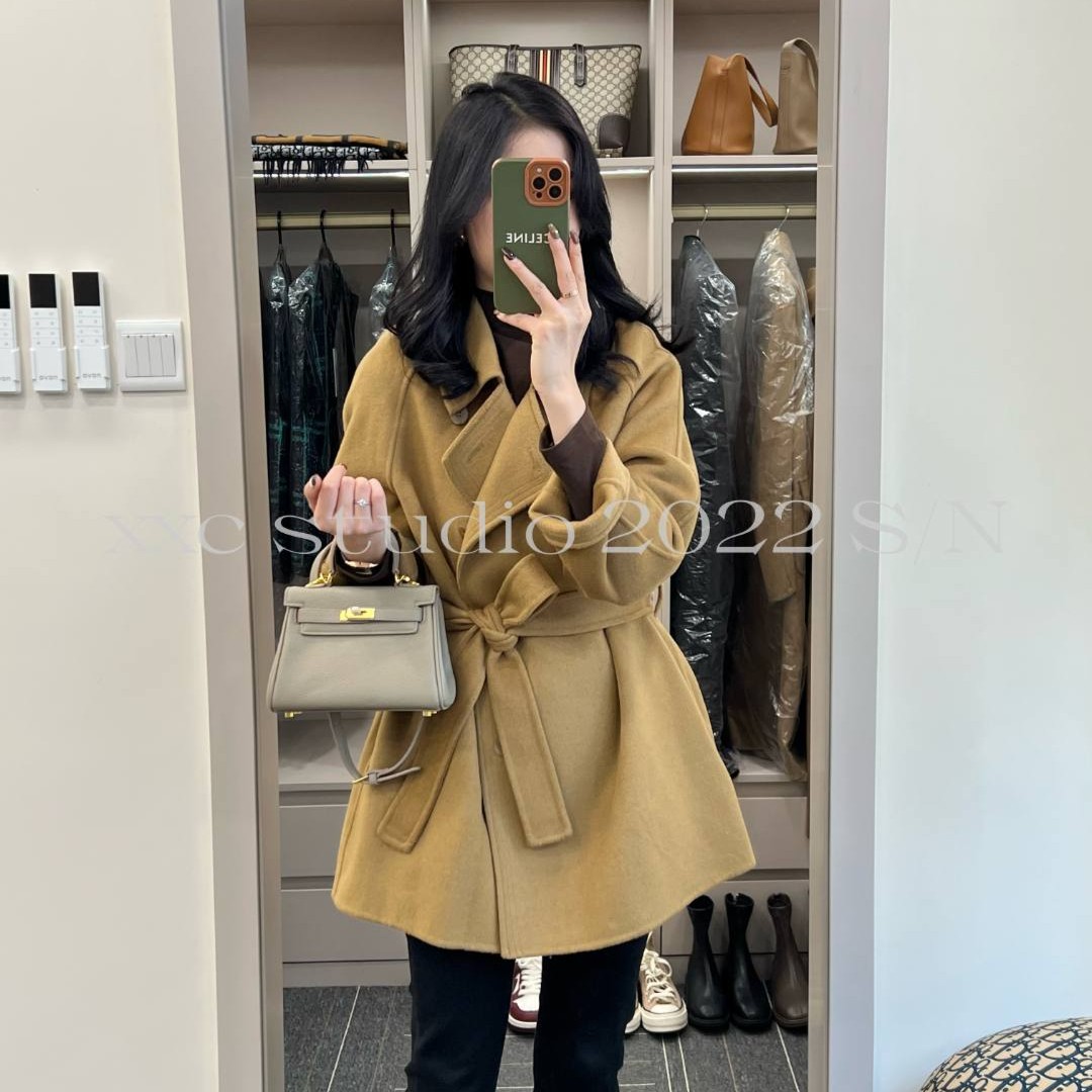 【东方之韵】冬季高级感短款羊毛大衣高级感双面毛呢外套女#092322