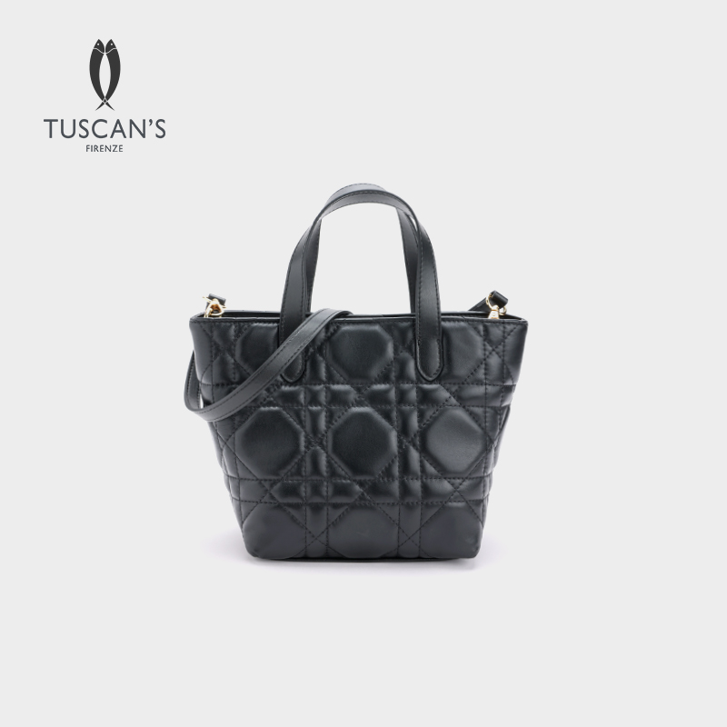 TUSCAN'S轻奢小香风菱格水桶包通勤女款包包单肩斜挎包时代双鱼