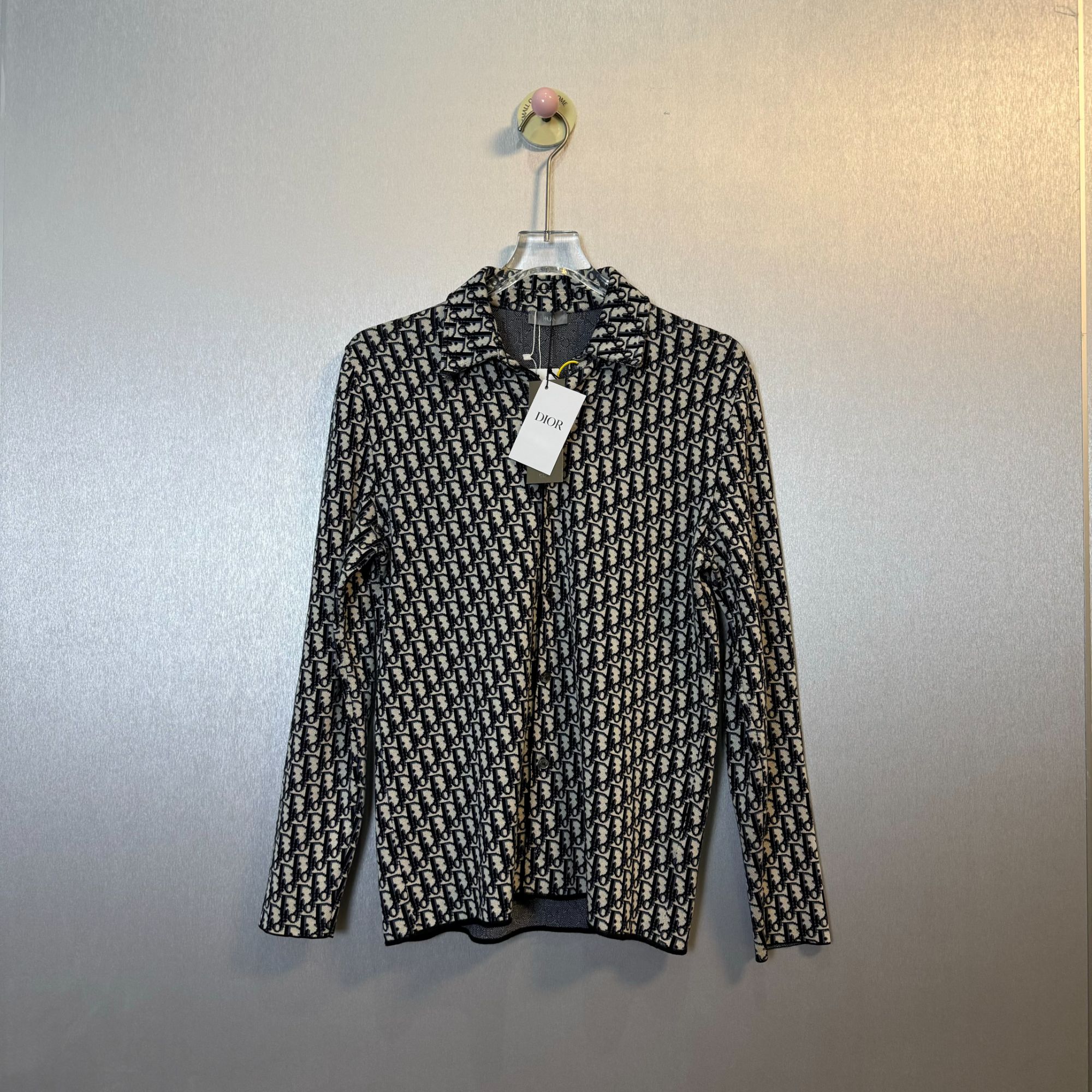 全新未使用 DIOR/迪奥 老花满印针织衬衫XS码252801