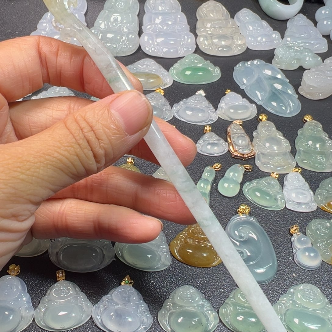 翡翠未镶嵌颈饰发簪