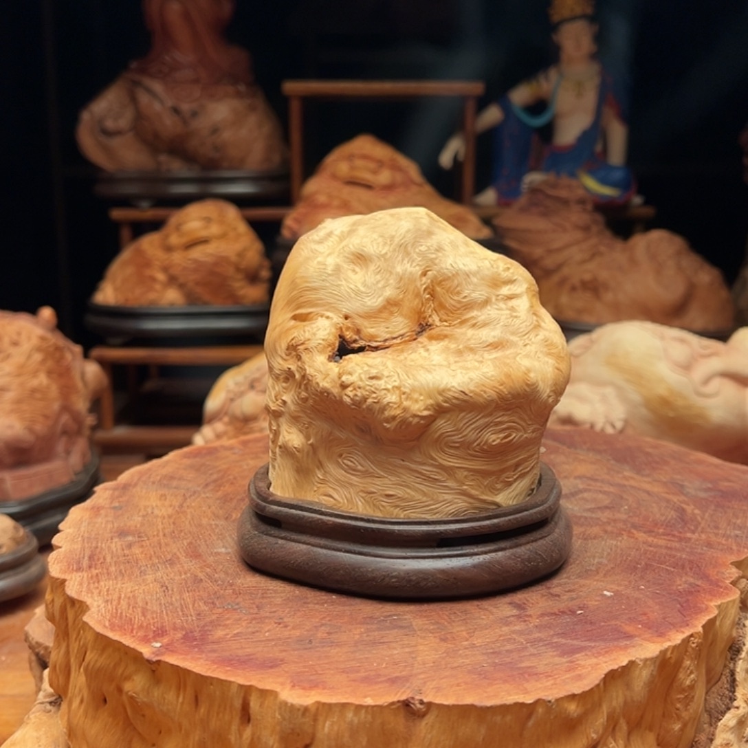 成***禅荔枝木荔枝木随型香炉摆件178