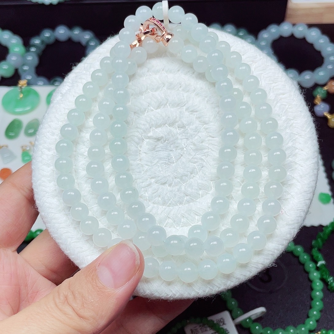 翡翠未镶嵌手链天然缅甸翡翠A货卡6.9