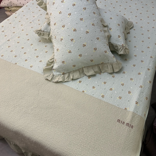 【玲姐家】定制款 加大纯棉精梳棉牛牛床盖三件套 新疆棉花填充