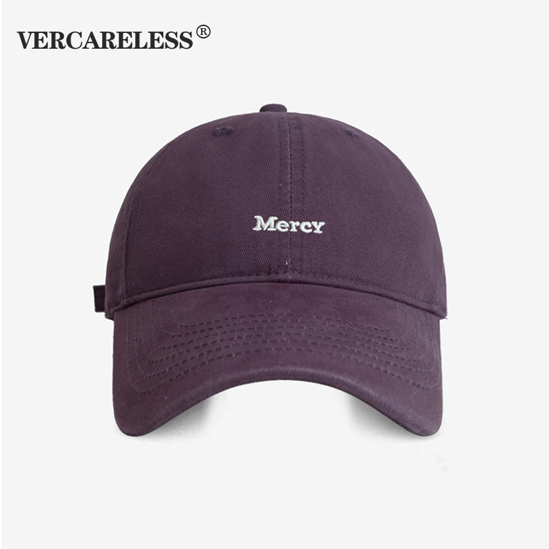 韩版小字母Mercy刺绣水洗软顶棒球帽女显脸小百搭休闲鸭舌帽男