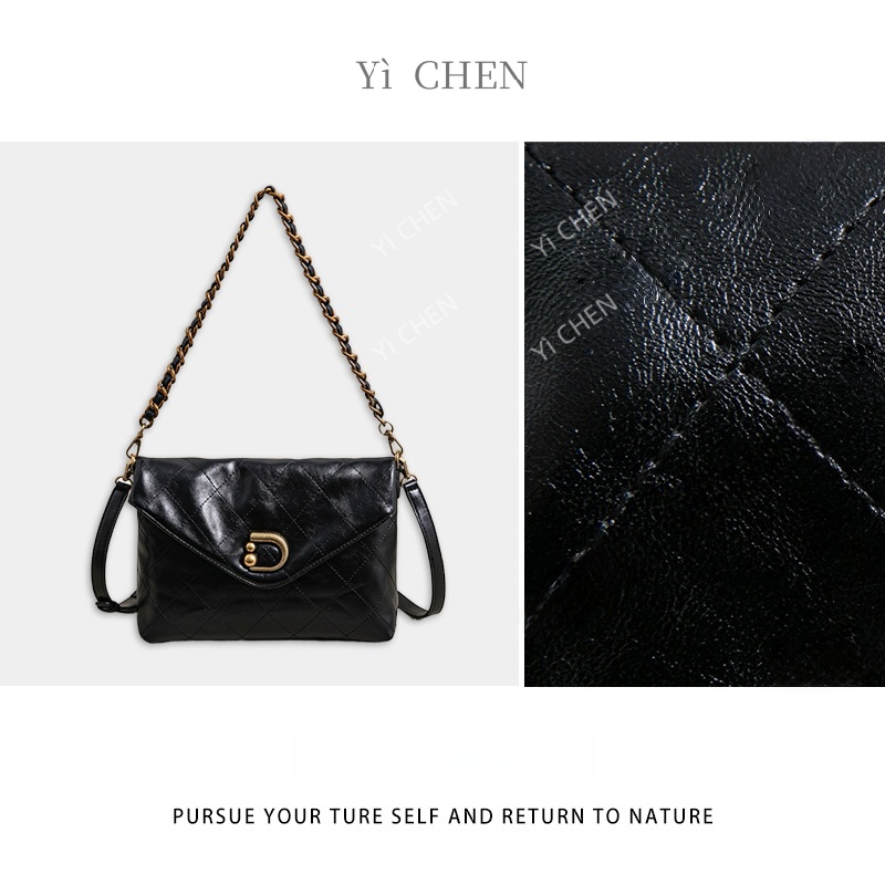 【Yì CHEN】SK-93121-黑色 简约时尚女士新款轻奢单肩斜跨包