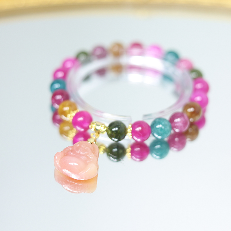 天然碧玺单圈时尚佛公手链  多样性发一 -H2748