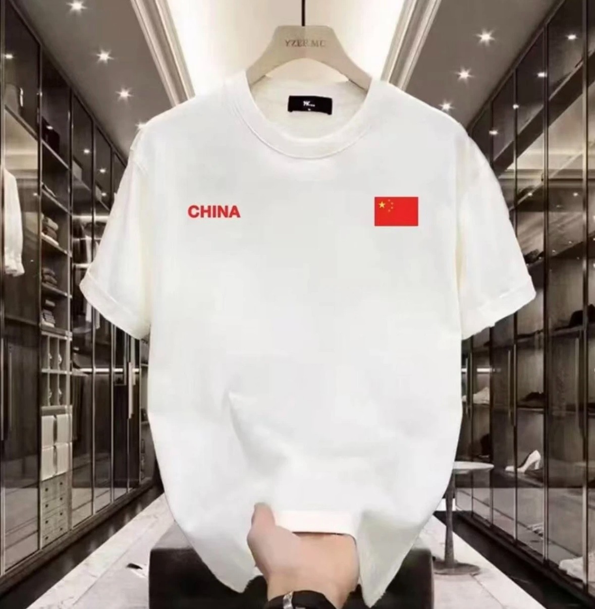（一折粉丝福利）圆领短袖T恤美式男士白色短袖T宽松速干丁达尔风