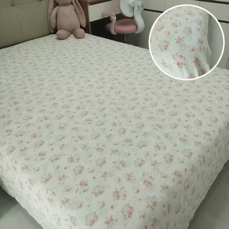 2.3m*2.5m床单秋冬新款邹邹纱清新不起球不掉色不跑床