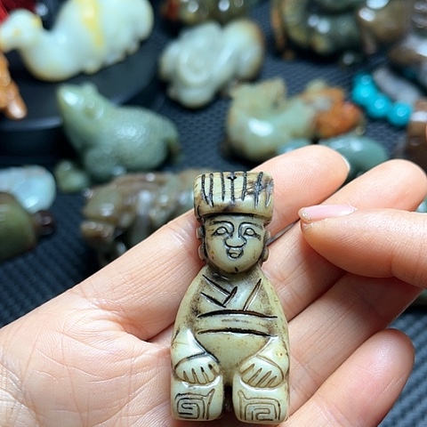 白玉菩提吊坠摆件