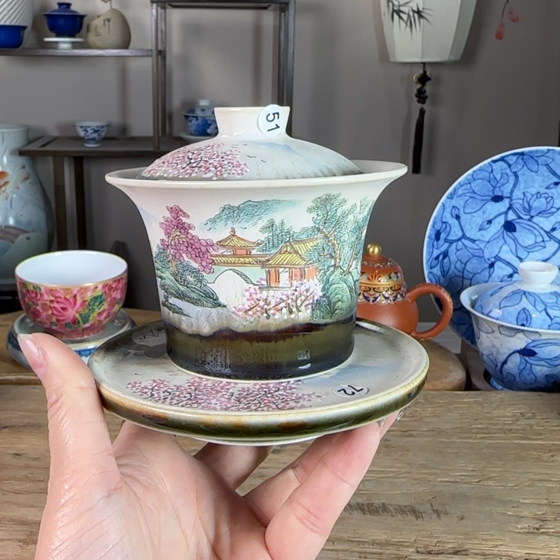 杯景德镇陶瓷柴烧多人