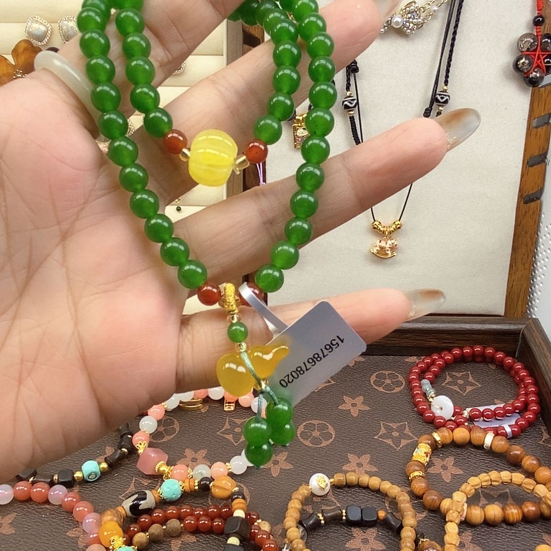 石英石纯铜双圈碧手串