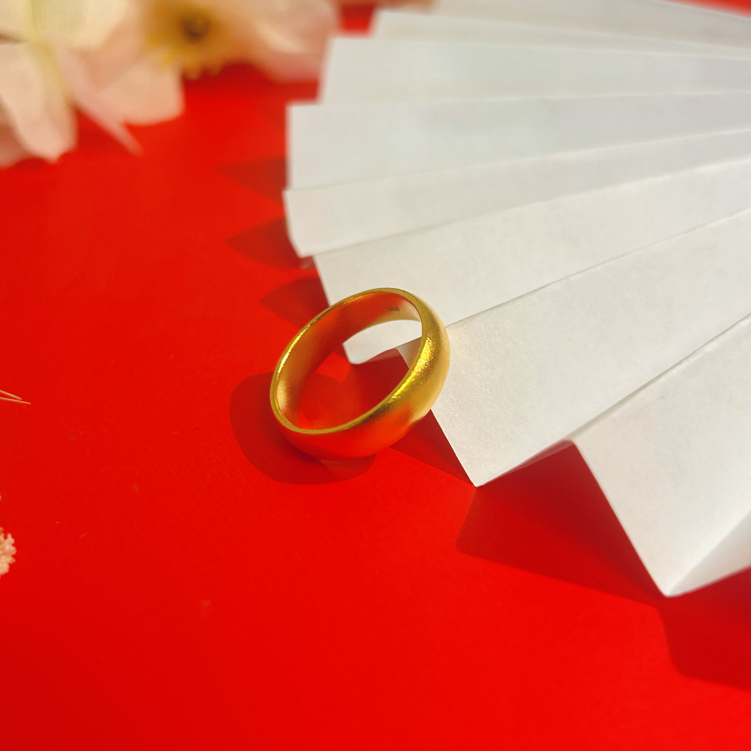 水贝黄金古法泥鳅背固定口戒指精美礼物百搭【不支持七天无理由】