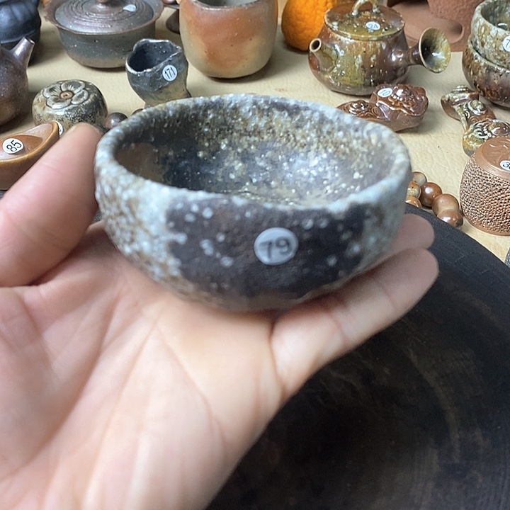 杯手工粗陶、柴烧茶器