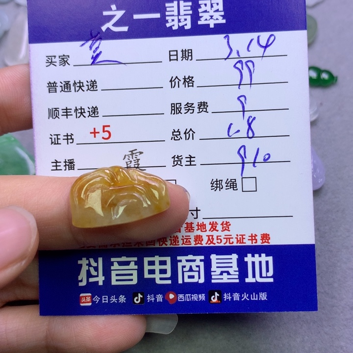 翡翠未镶嵌颈饰莫***姐