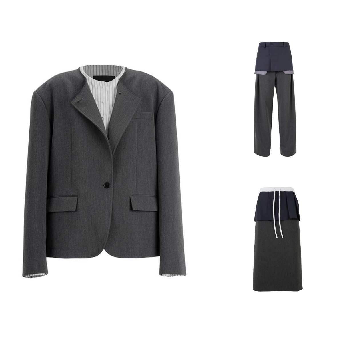 YOE YYOU 项小七 26早春新品假两件西装/0301长裤/0107半裙/0110