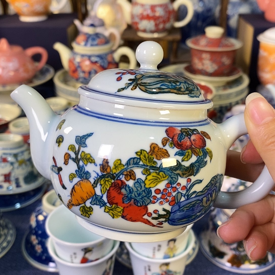 瓷片王*景德镇陶瓷茶壶1个