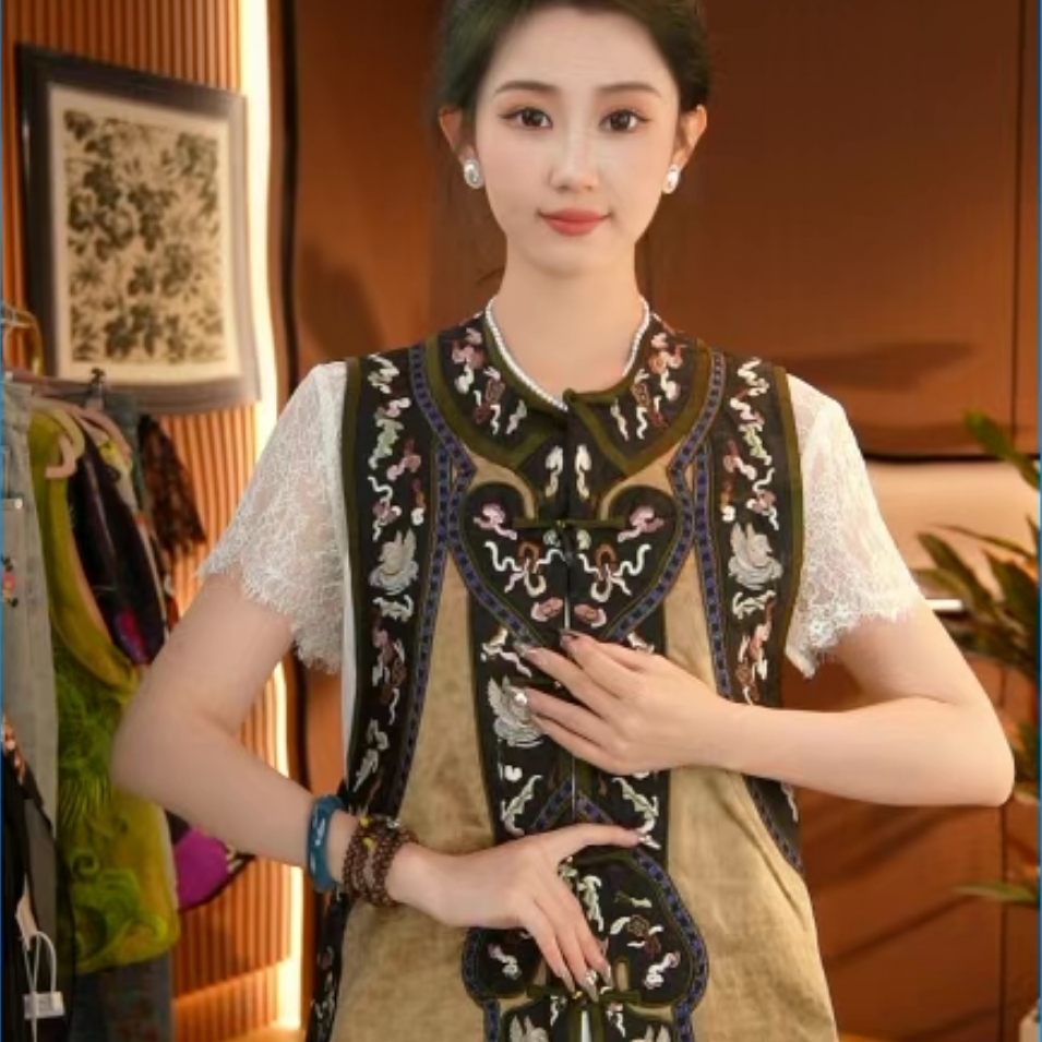 【朱门贵妇】春夏新款复古国风无袖百搭马甲上衣2025b9400源源