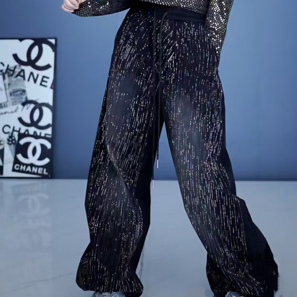 BB新款潮流时尚重工艺闪闪钻软牛仔裤2560