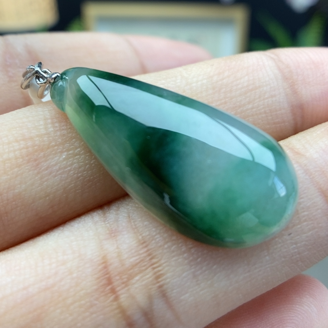 翡翠银S925镶嵌颈饰吊坠38