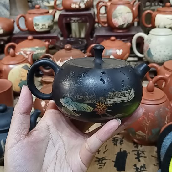 红泥茶壶建水紫陶手工微瑕壶