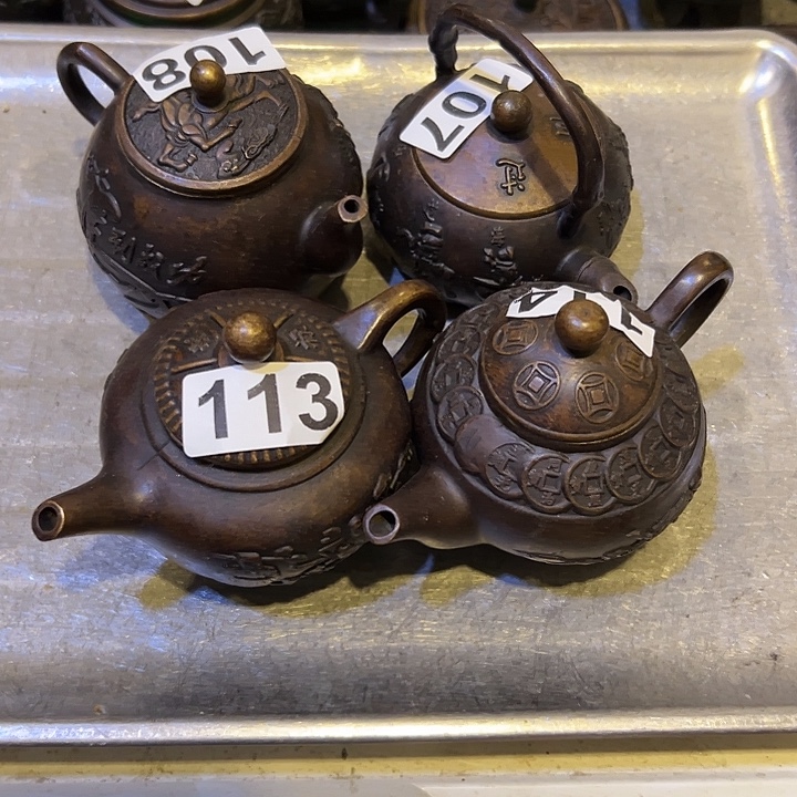 平***子黄铜摆件，文房摆件