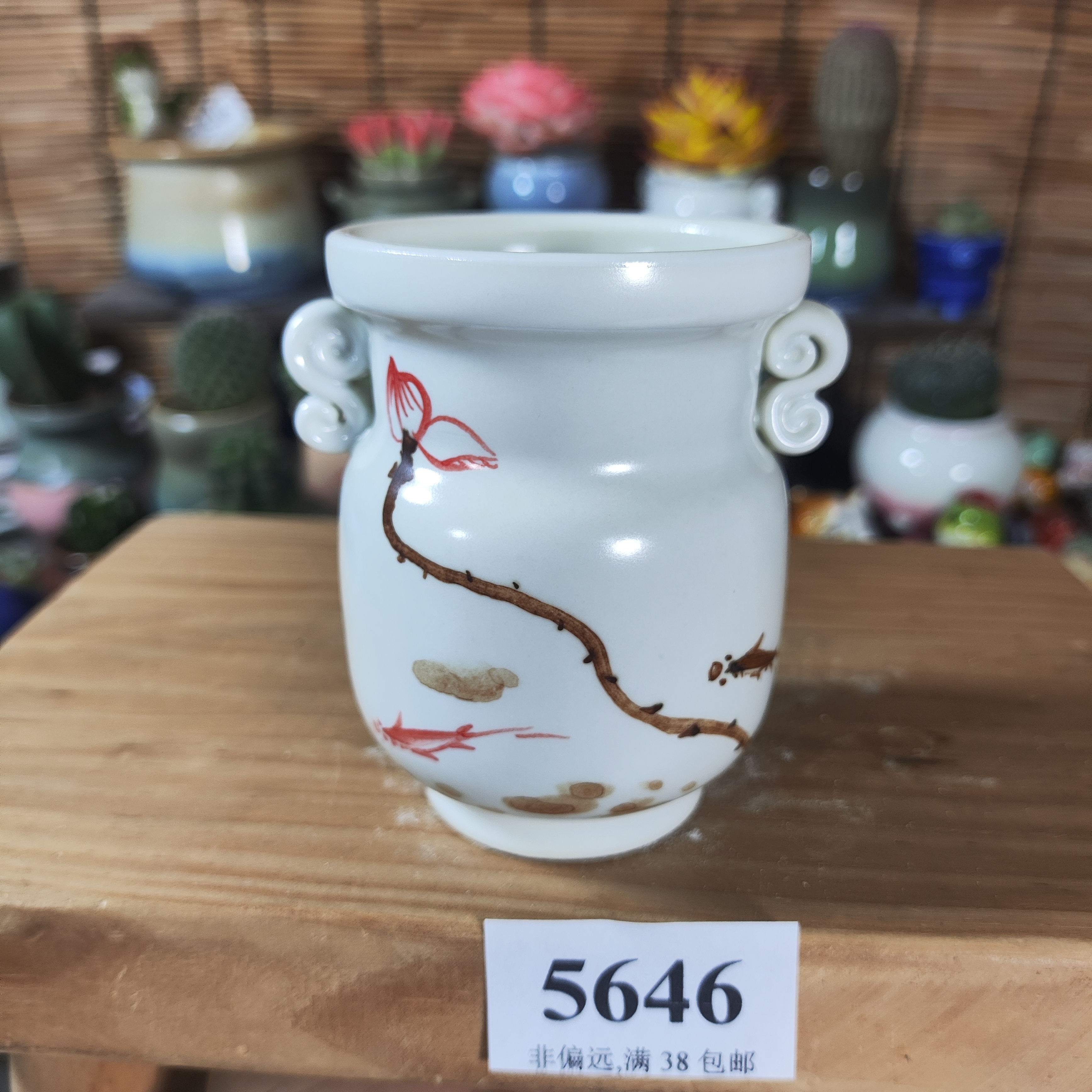 口5.5高8，5646手工创意多肉花盆摆件迷你多景德镇纯手工制做