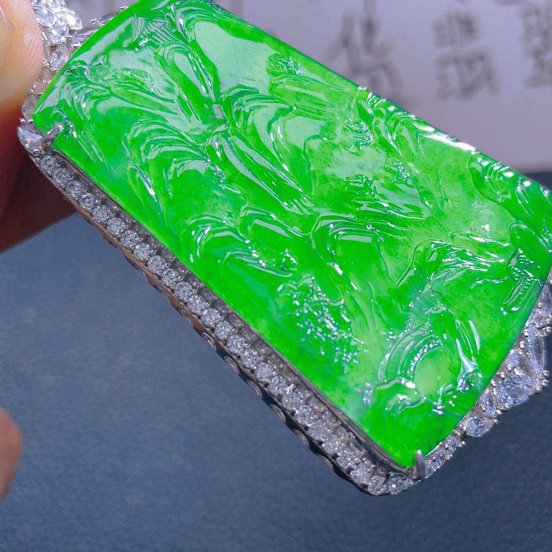 翡翠颈饰银S925镶嵌9999999999