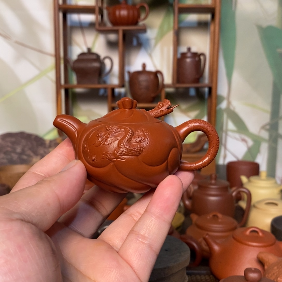 四***爹茶壶紫砂小品鱼化龙